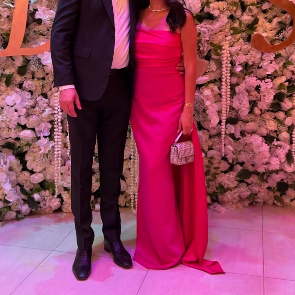 NBD Strapless hot pink gown - Picture 2 of 6